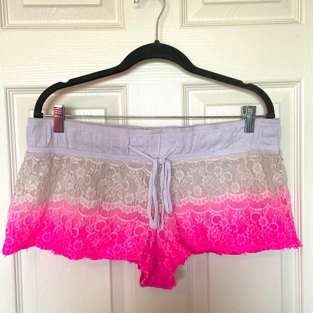 💄 La SENZA Pink Ombré Lace Pajama Shorts Size M